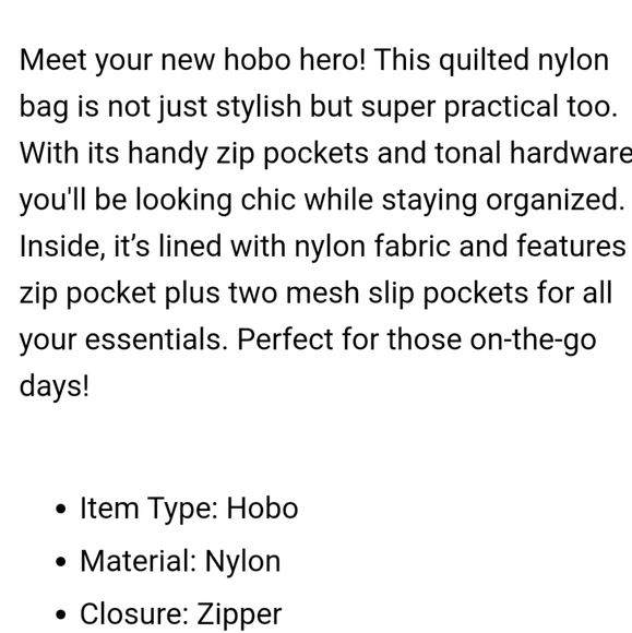 Urban Expressions Leda Nylon Hobo Bag Tik Toc Famous Viral College Essential NWT - Picture 3 of 10